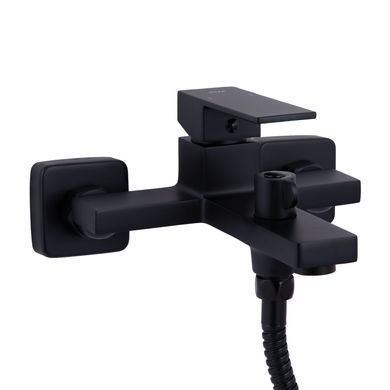фотографія Змішувач для ванни Qtap Gemini (з душовим гарнітуром) QTGEM259BLM45682 Black Matt