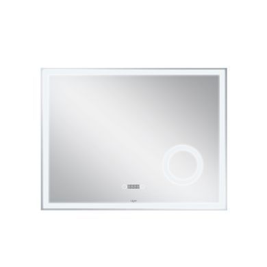 фотографія Дзеркало Qtap Stork 800х600 з LED-підсвічуванням Touch, лінза, цифровий годинник, димер, рег. яскравості QT157814226080W