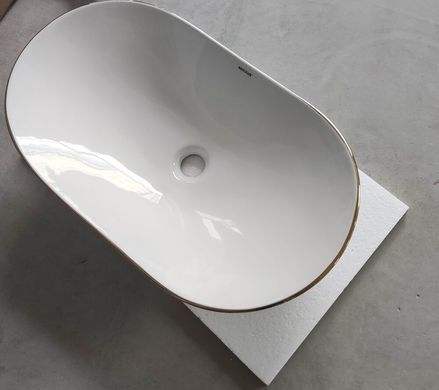 фото Раковина накладна MIXXUS PREMIUM WAVE-0105 EDGE GOLD 620х360х160mm (MP6557)