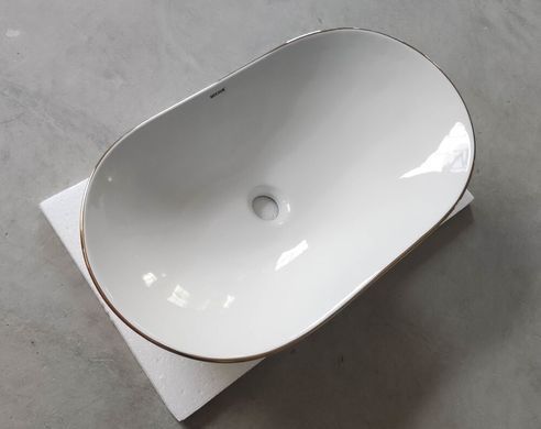 фото Раковина накладна MIXXUS PREMIUM WAVE-0105 EDGE GOLD 620х360х160mm (MP6557)
