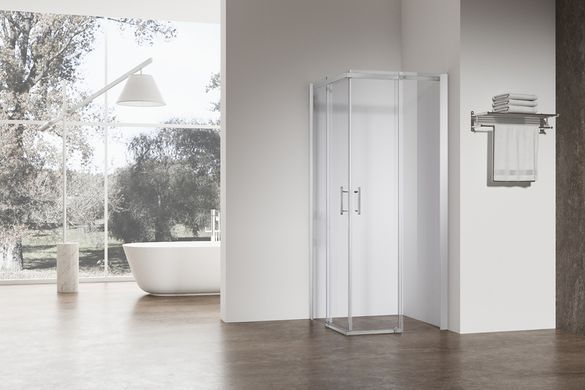 фото Душова кабіна без піддону KOER SR SC03-90x90x200-TR-01 прозоре скло EASY CLEAN 6мм хром (KR5356)