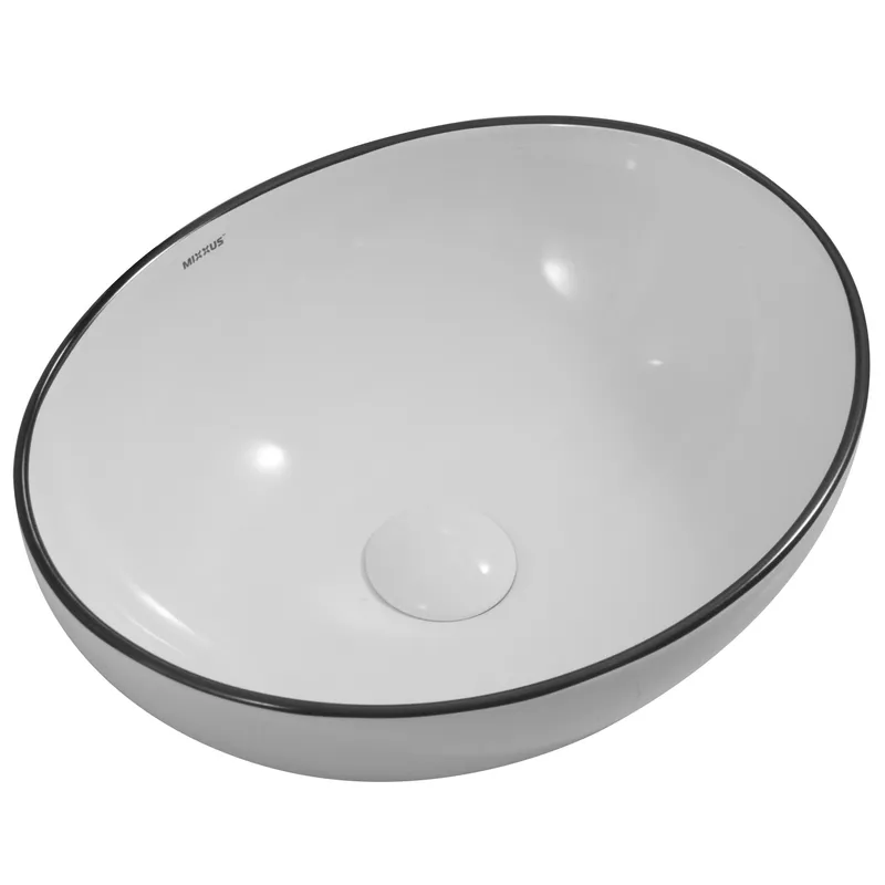 фото Раковина накладна MIXXUS PREMIUM ELLIPSE-0108 EDGE BLACK 400х330х145mm (MP6527)