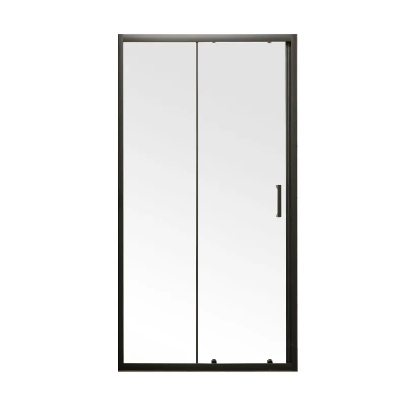 фото Двері у нішу розсувні MIXXUS PREMIUM DIVERSE SD01-120x185-TR BLACK прозоре скло 5мм (MI6877)