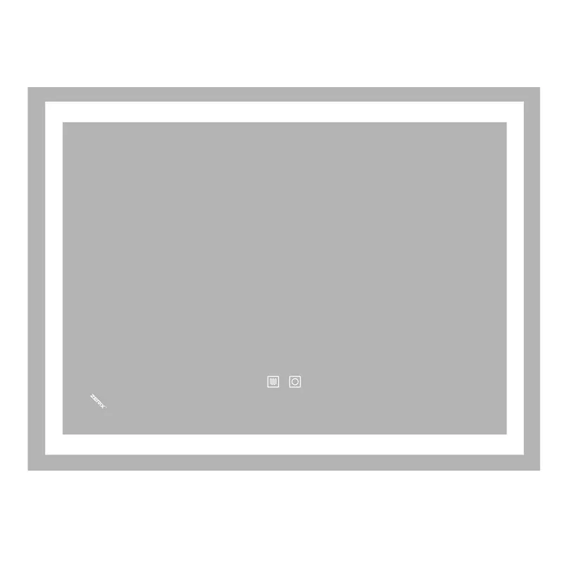 фото Дзеркало ZERIX KUBIX MR03-80x60-REVERSE з LED Touch, Anti-fog, димером, рег. яскравості (ZX6053)