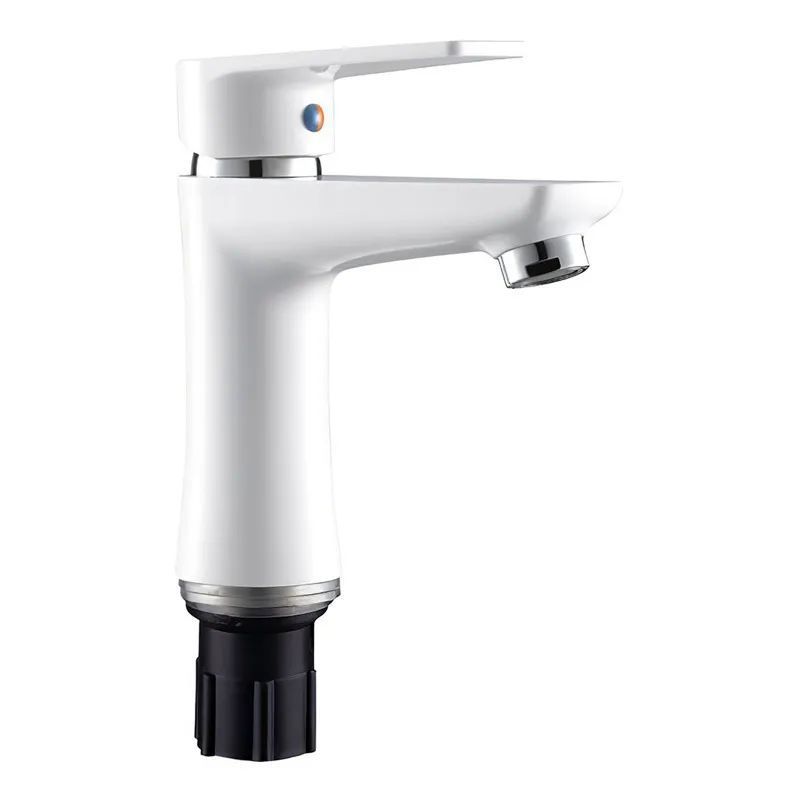 фото Смеситель для умывальника Plamix Oscar-001(W) White (с подводкой) (PM0612)