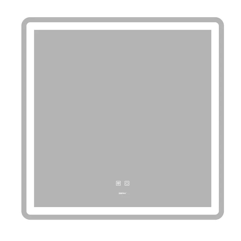 фото Дзеркало ZERIX MIRRA MR05-80x80 з LED Touch, Anti-fog, димером, рег. яскравості (ZX6058)