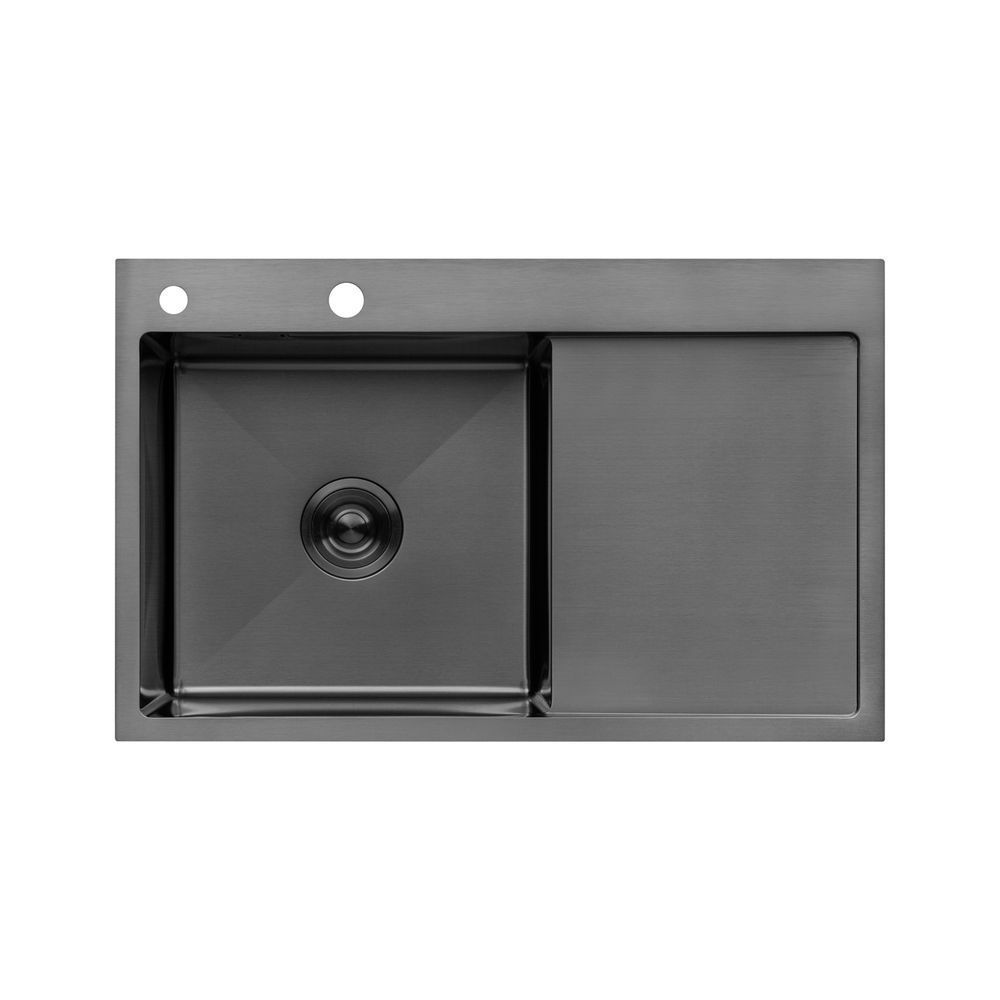 фото Кухонна мийка Kroner KRP Schwarze - 7849LHM PVD (3.0/1.0 мм)