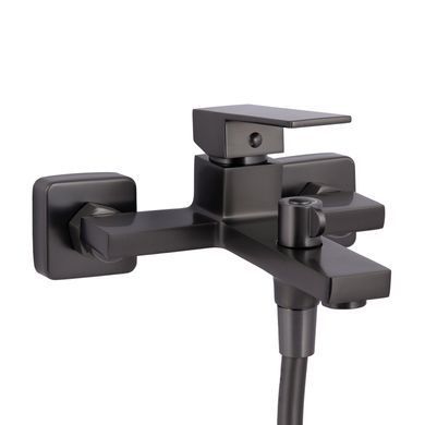 фото Смеситель для ванны Qtap Gemini (c душевым гарнитуром) QTGEM259GMB45684 Gunmetal Black PVD