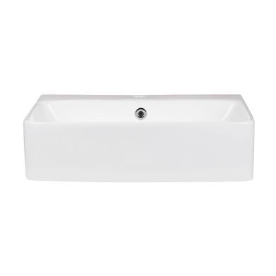 фото Комплект Qtap Nando: Раковина подвесная/накладная прямоугольная 500х420х130 мм White + Донный клапан PU02O