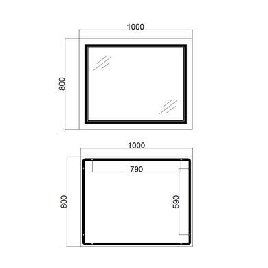 фото Зеркало Qtap Cardinal 1000х800 с LED-подсветкой Touch, с антизапотеванием, с диммером, рег. темп. цвета (3000-6500K) QT0478C10080