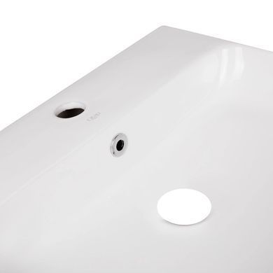 фото Комплект Qtap Nando: Раковина подвесная/накладная прямоугольная 500х420х130 мм White + Донный клапан PU02O