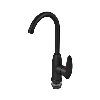 фото Змішувач для кухні Plamix Cezar-011-B SET Matte black (з підведенням) (PM0668)