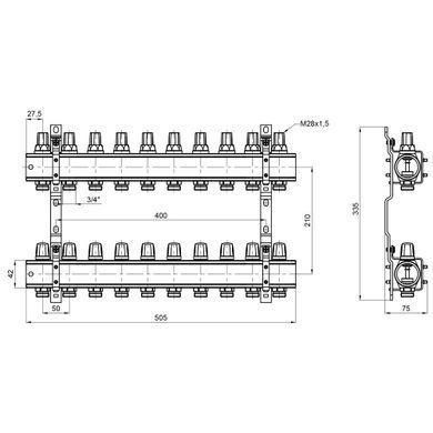 фотографія Колектор Icma 1" 10 виходів, без витратоміра №K005