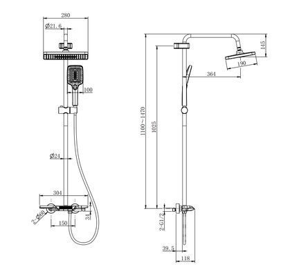 фото Душова колона зі змішувачем MIXXUS PREMIUM TERRA 009-J GRAPHITE (колір графіт) (MI8385)