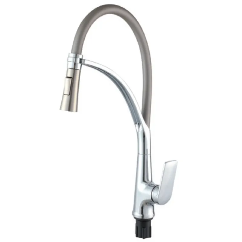 фото Змішувач для кухні Plamix Lucas-017 SET CHROME REFL.Grey з підведенням (PM0715)