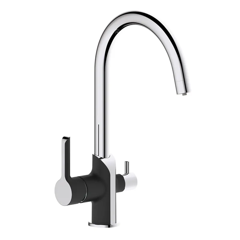 фото Кухонний змішувач на дві води Mixxus Premium Edem 021 (Black) (MI5925)