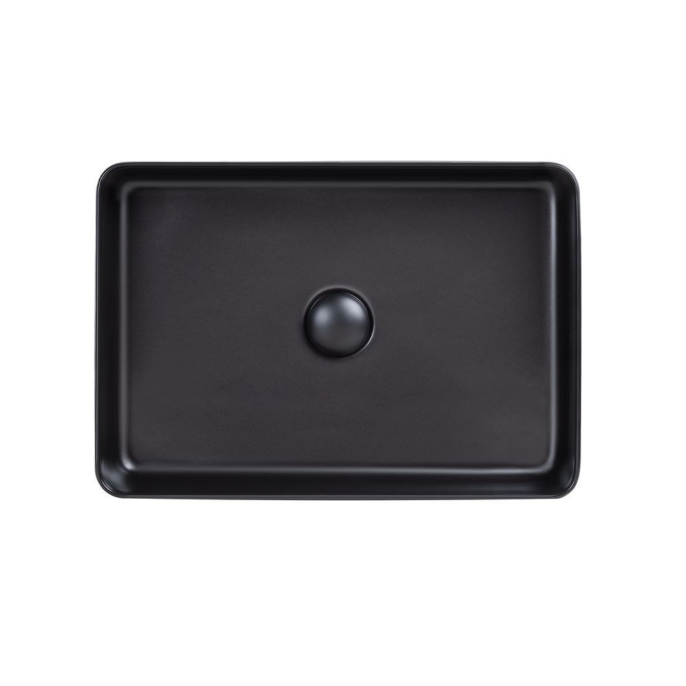 фото Раковина-чаша Qtap Tern 500х350х145 Matt black с донным клапаном QT1711A055MB