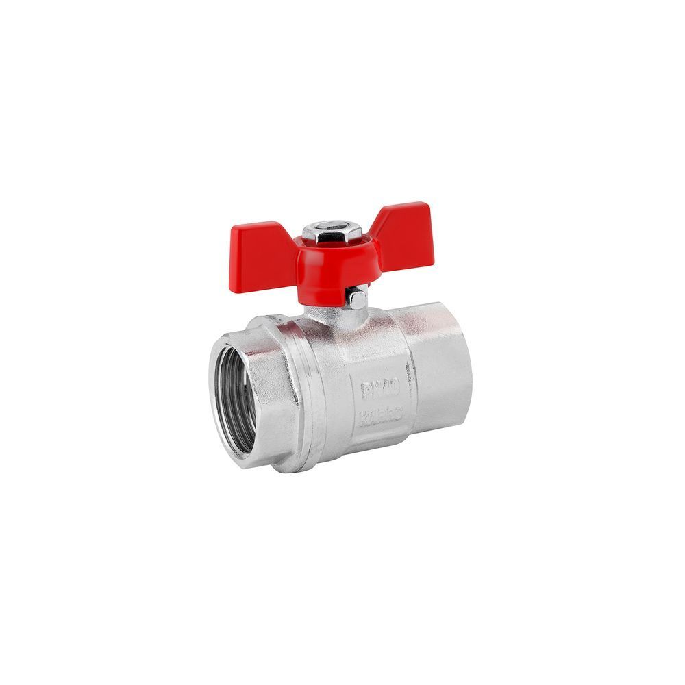 фото Кран шаровой Karro "Standart+" 1/2" ВВ PN40 бабочка, никелированный