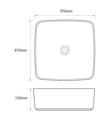 фото Раковина накладна Mixxus Premium DIVERSE-0104 MARBLE 370х370х135mm (MP6537)