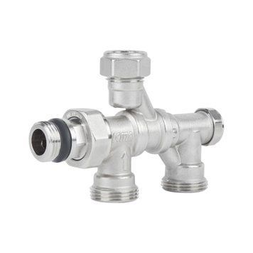 фото Кран радиаторный комбинированный Icma 1/2"х3/4",нижнее подключение №877