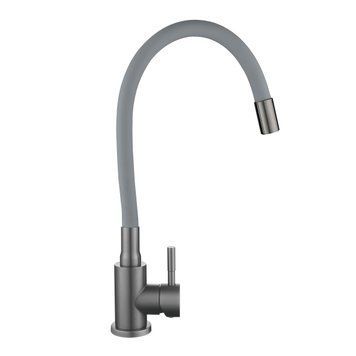 фото Смеситель для кухни Lidz Aria 015F3 (k35) с гибким изливом LDARI015F3GGRP49565 Graphite/Grey