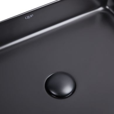 фото Раковина-чаша Qtap Tern 500х350х145 Matt black с донным клапаном QT1711A055MB