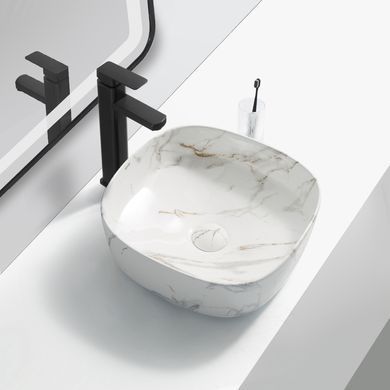 фото Раковина накладна Mixxus Premium DIVERSE-0104 MARBLE 370х370х135mm (MP6537)