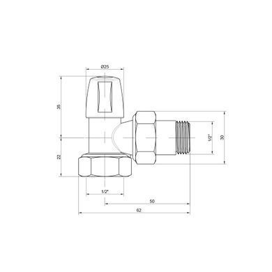 фотографія Кран радіаторний Icma 1/2" кутовий без ручки №805
