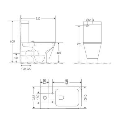 фотографія Унітаз-компакт Qtap Cardinal Ultra Quiet безободковий з сидінням Soft-close QT04222168AUQ3W