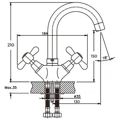 фотографія Змішувач для умивальника Haiba DOMINOX 274 (HB0087)