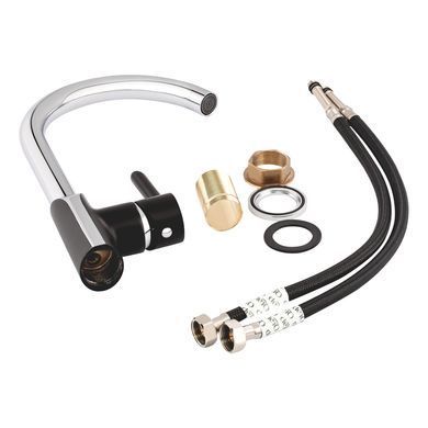фотографія Смеситель для кухни Qtap Grand QTGRABCR007F Chrome/Black