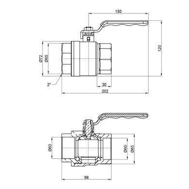 фото Кран шаровой Thermo Alliance Standart 2" ВР для воды (рычаг) SD600NW50PN40