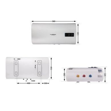 фото Водонагреватель электрический Thermo Alliance 80 л плоский горизонтальный, мокрый ТЭН 2 кВт (0,8+1,2) DT80H20G(PD)