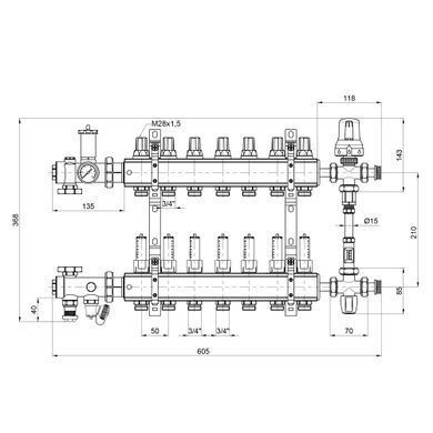фотографія Колекторна група Icma 1" 7 виходів, з витратоміром №K0111