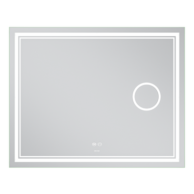 фото Дзеркало MIXXUS PREMIUM QUADRO MR20-100x80 з LED Touch, Anti-fog, димером, рег. яскравості, лінзою (MP6623)
