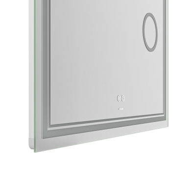 фото Дзеркало MIXXUS PREMIUM QUADRO MR20-100x80 з LED Touch, Anti-fog, димером, рег. яскравості, лінзою (MP6623)