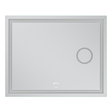фото Дзеркало MIXXUS PREMIUM QUADRO MR20-100x80 з LED Touch, Anti-fog, димером, рег. яскравості, лінзою (MP6623)
