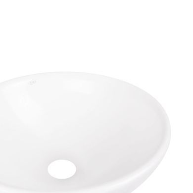 фотографія Комплект Qtap Owl: Раковина накладна кругла 400х400х155 мм White + Донний клапан PU02