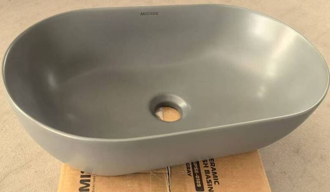 фото Раковина накладна Mixxus Premium ELLIPSE-0109 GRAY 500x300x140mm (MP6653)