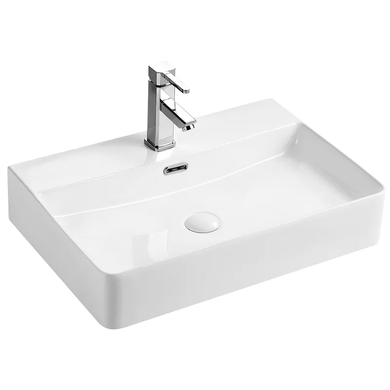 фото Раковина підвісна-накладна Mixxus Premium QUADRO-0204 600x420x130mm (отвір під змішувач, перелив) (MP6719)