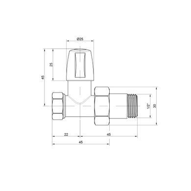 фото Кран радиаторный Icma 1/2" прямой без ручки №815