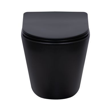 фотографія Унітаз підвісний Qtap Scorpio Ultra Quiet безобідковий з сидінням Soft-close MATT BLACK QT14332380AMB