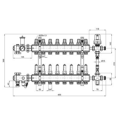 фотографія Колекторна група Icma 1" 8 виходів, з витратоміром №K0111
