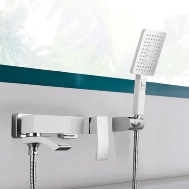 фотографія Змішувач для ванни Qtap Swan Cascada з поворотним виливом (з душовим гарнітуром) QTSWA260CRM45565 Chrome