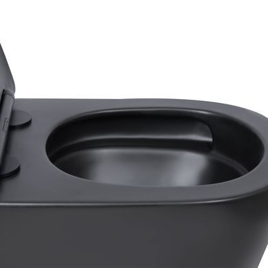фотографія Унітаз підвісний Qtap Scorpio Ultra Quiet безобідковий з сидінням Soft-close MATT BLACK QT14332380AMB