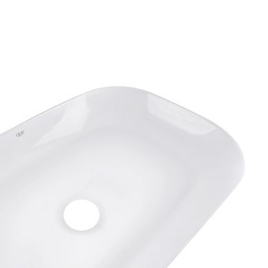 фото Комплект Qtap Robin: Раковина накладная прямоугольная 610x400x145 мм White + Донный клапан PU02