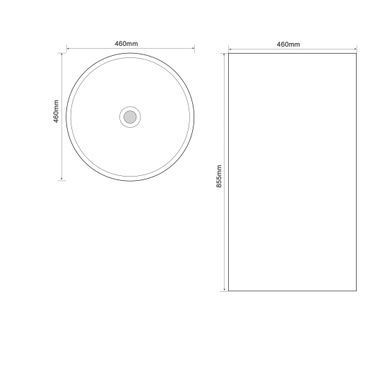 фото Раковина моноблок MIXXUS PREMIUM ELLIPSE-1101 460х460х855mm з переливом (MP6573)
