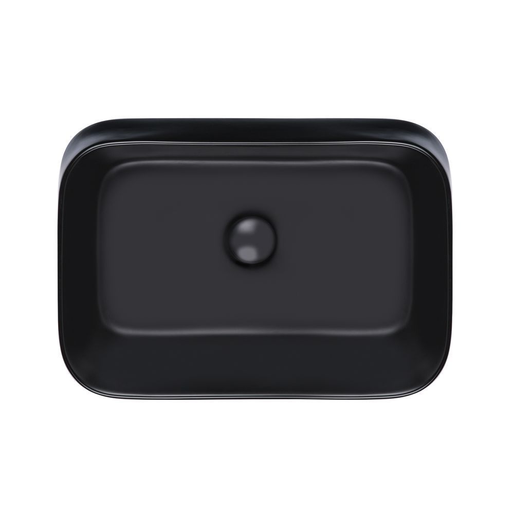 фото Раковина-чаша Qtap Scorpio 550х390х120 Matt black с донным клапаном QT14112243MB