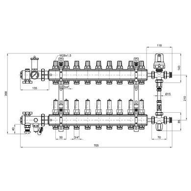 фотографія Колекторна група Icma 1" 9 виходів, з витратоміром №K0111