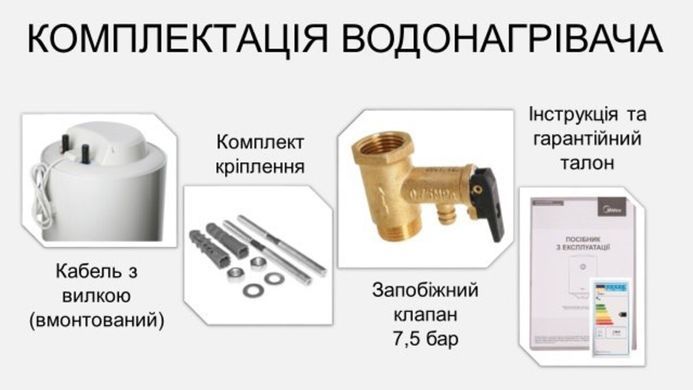 фотографія Водонагрівач MIDEA INSTALL 80